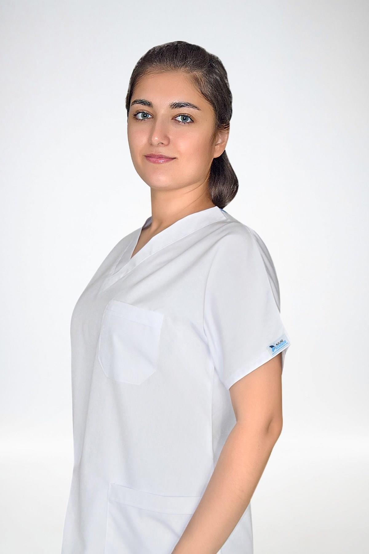 Unisex Terikoton Beyaz Hemşire Üniforma Takımı Doktor Scrubs Set-Nur Medikal Giyim