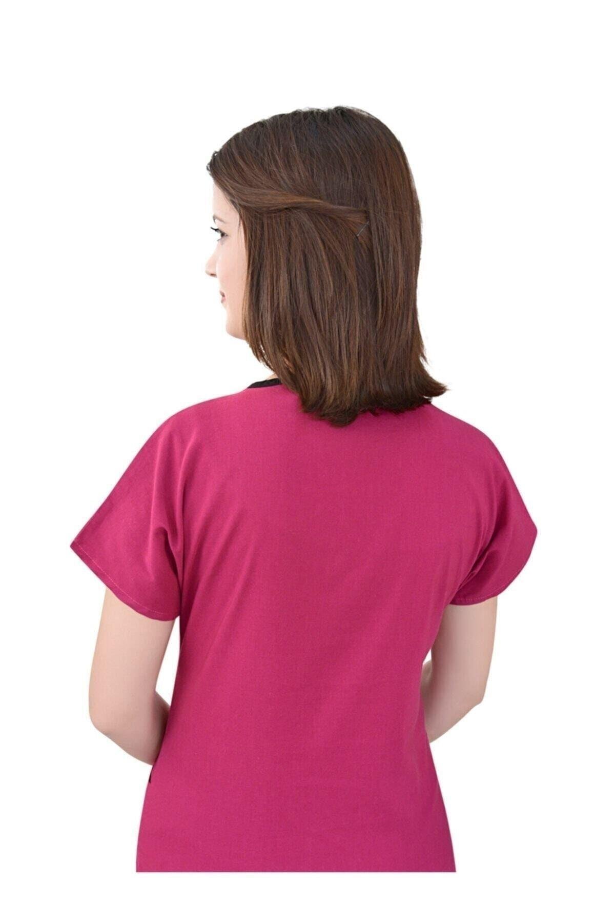 Unisex Vişne Rengi Likralı Alt Üst Forma Takım Scrubs-Nur Medikal Giyim