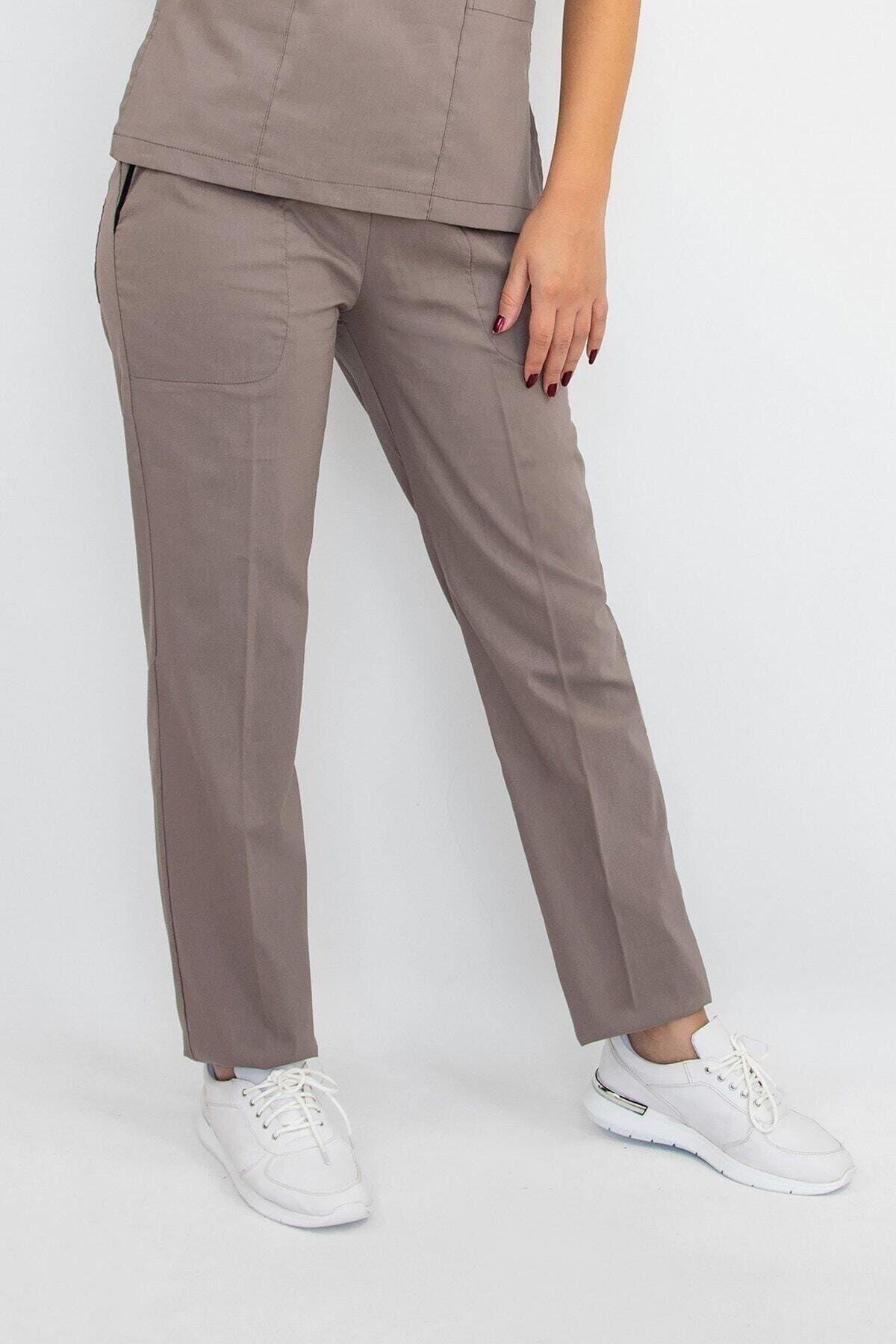 Vizon Rengi Likralı Pantolon-Nur Medikal Giyim