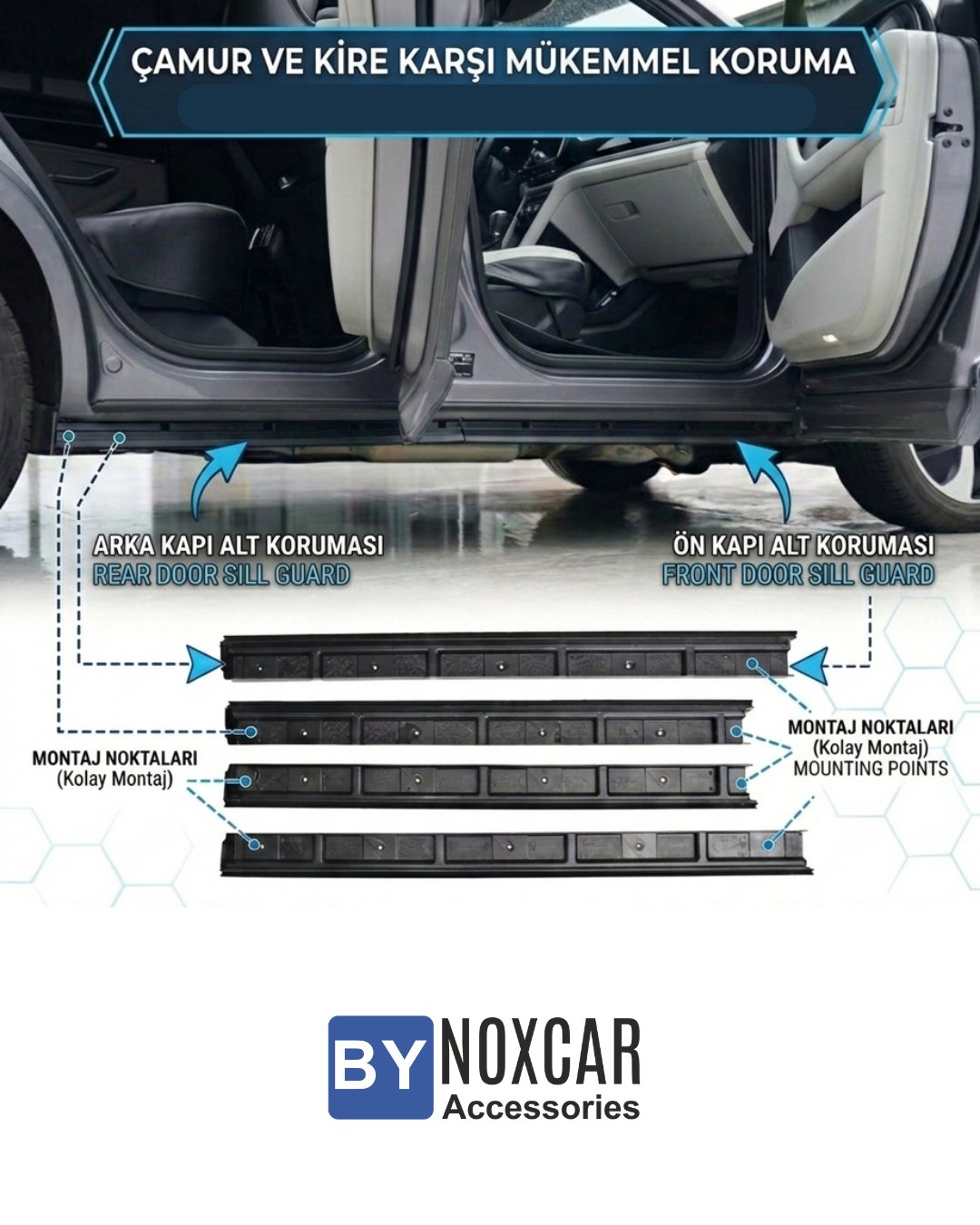 BYD Seal U DM-i EV Kapı Altı Çamurluk, Çamur Su Sızdırmazlık Çamurluk 4 Adet