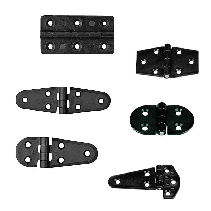 Hinge Polyamide, Offset, 100x60x4.5mm, Black