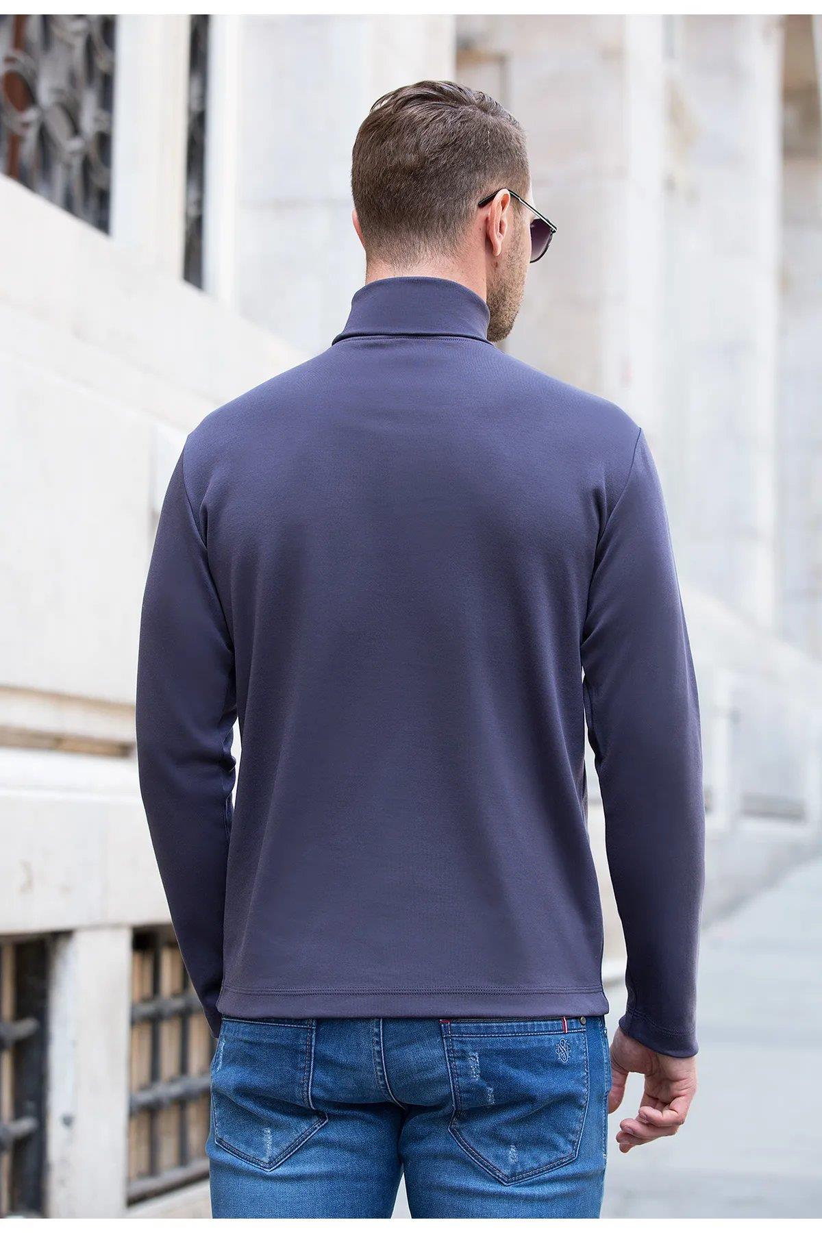 Balıkçı Yaka Penye İnterlok Regular Fit Sweatshirt