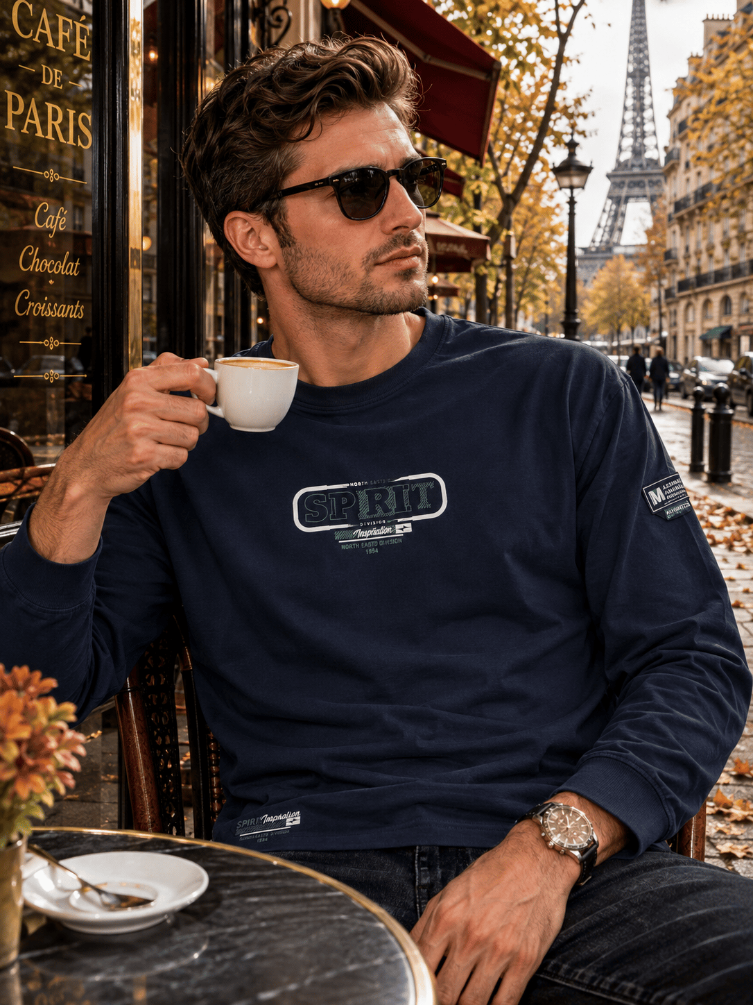 Erkek Baharlık Yuvarlak Yaka Sweatshirt 