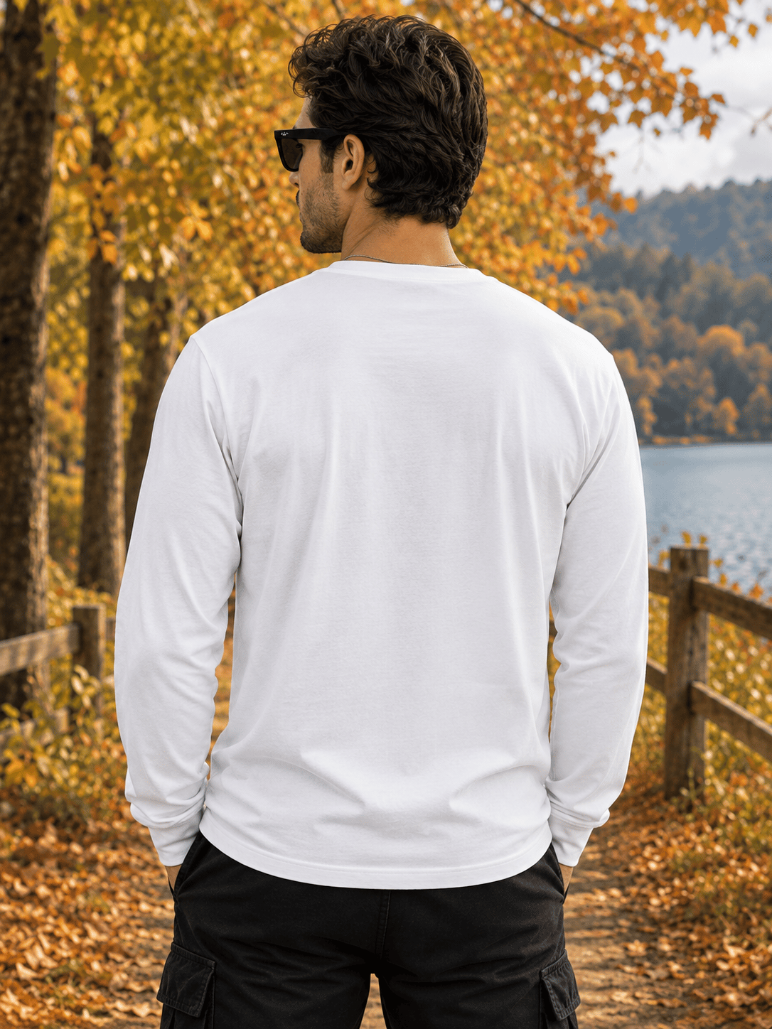 Erkek Bisiklet Yaka Basic Baskılı Sweatshirt