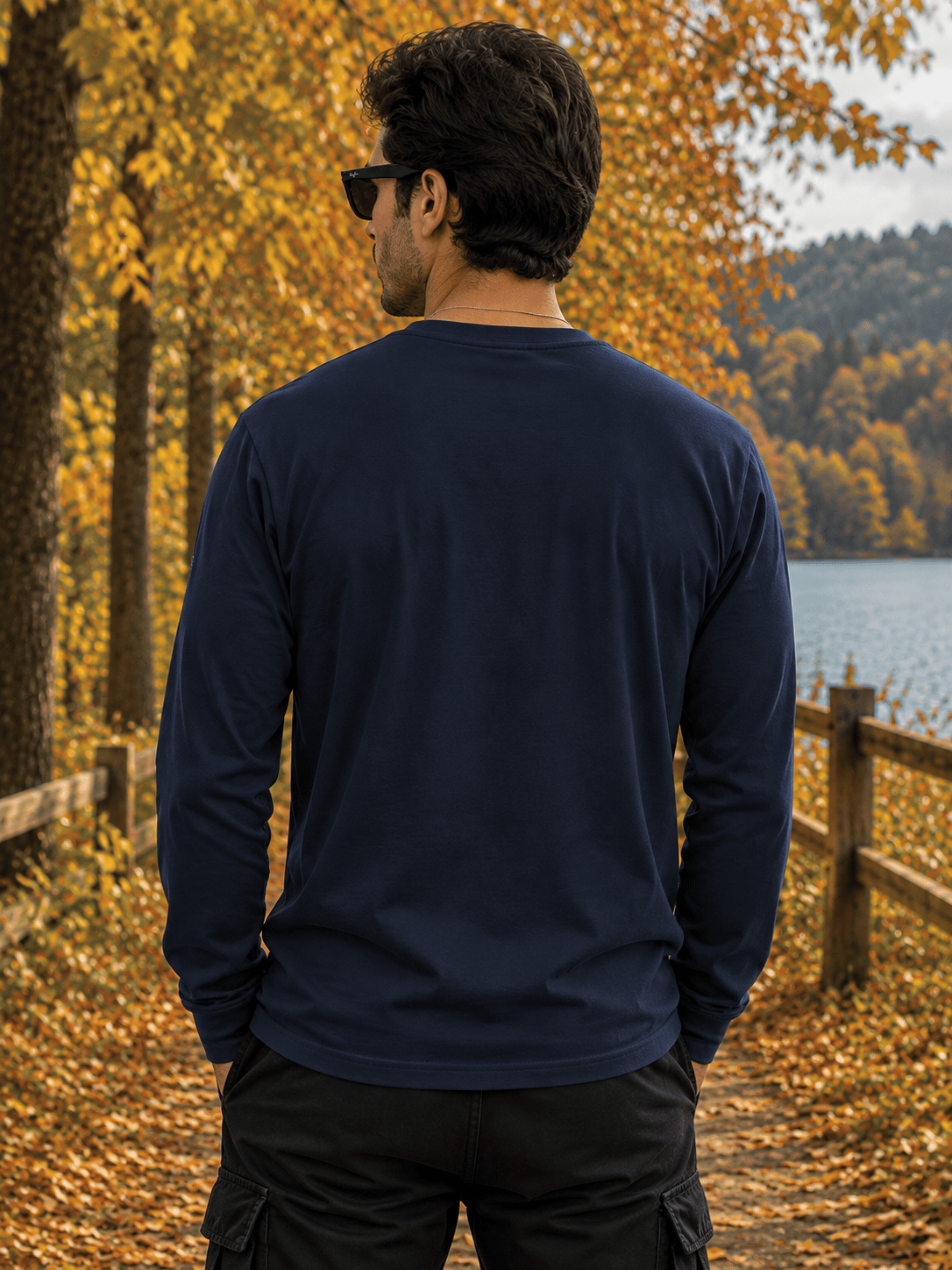 Erkek Bisiklet Yaka Basic Baskılı Sweatshirt