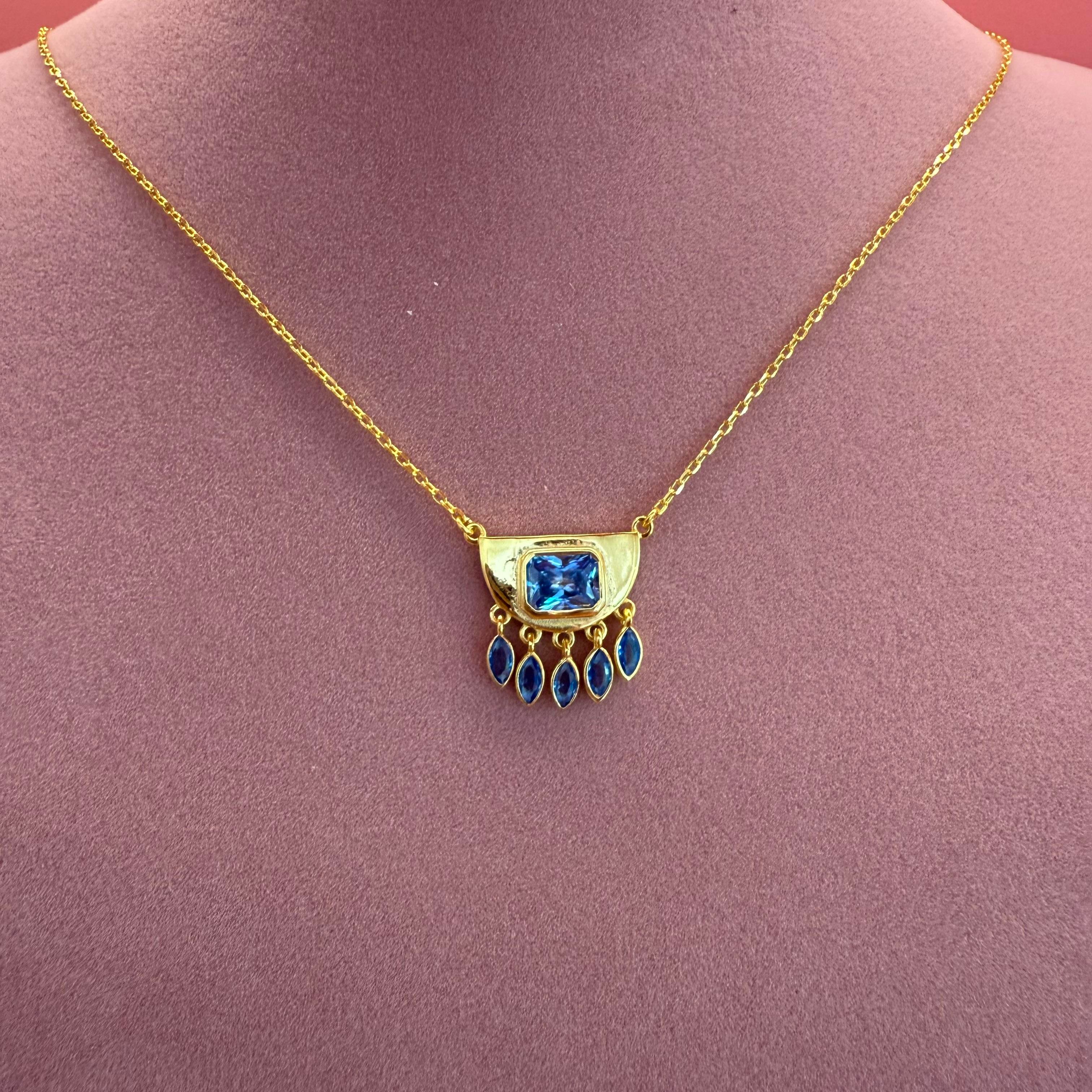 ASH TOPAZ TAŞLI GOLD KOLYE