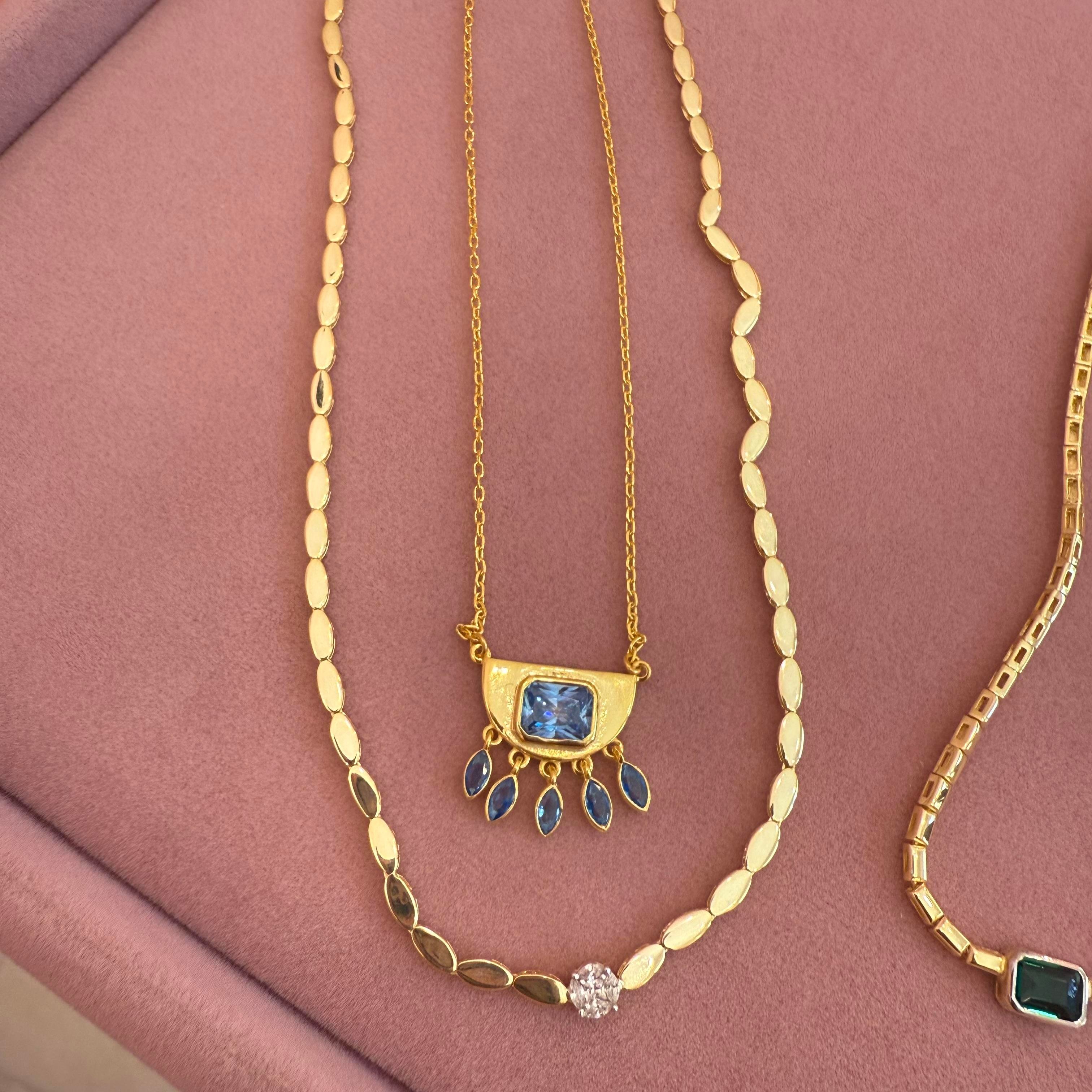 ASH TOPAZ TAŞLI GOLD KOLYE