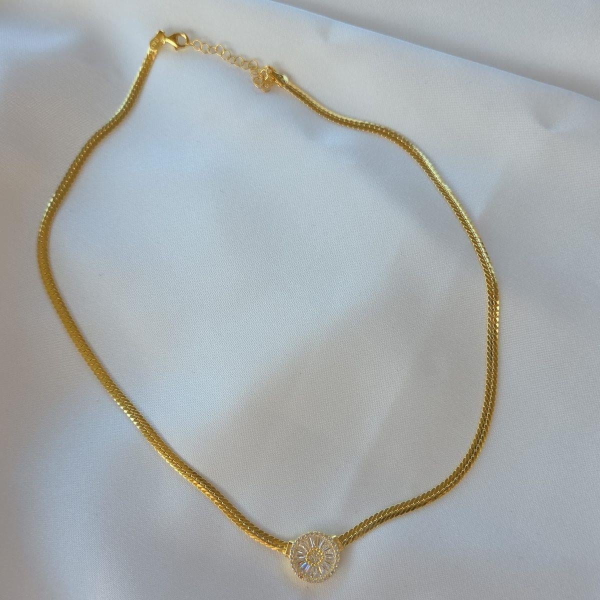 BAGET TAŞLI GOLD KOLYE