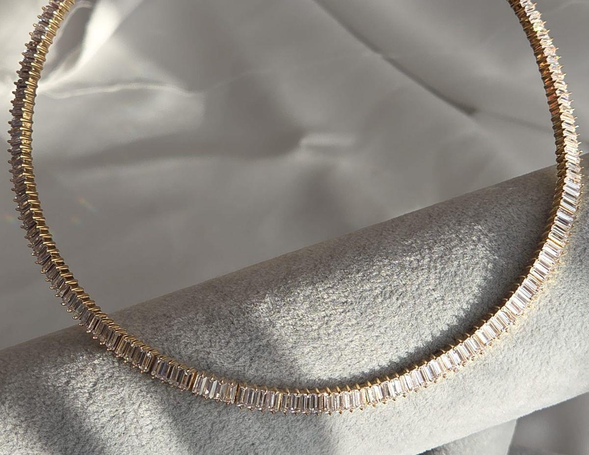 FULL BAGET TAŞLI GOLD KOLYE