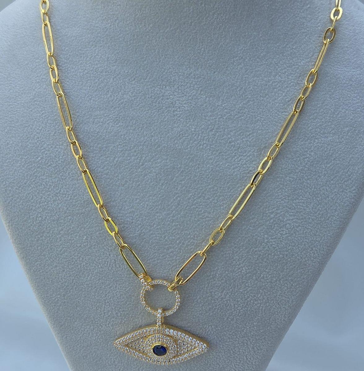 GOLD EVİL EYE KOLYE
