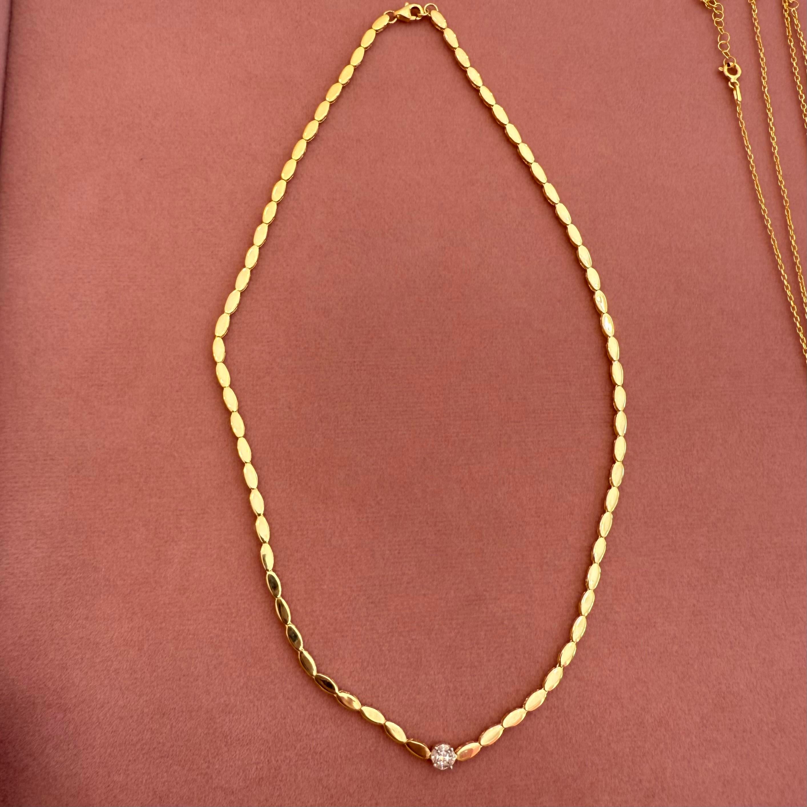 HOLLY TEKTAŞ BADEM GOLD KOLYE