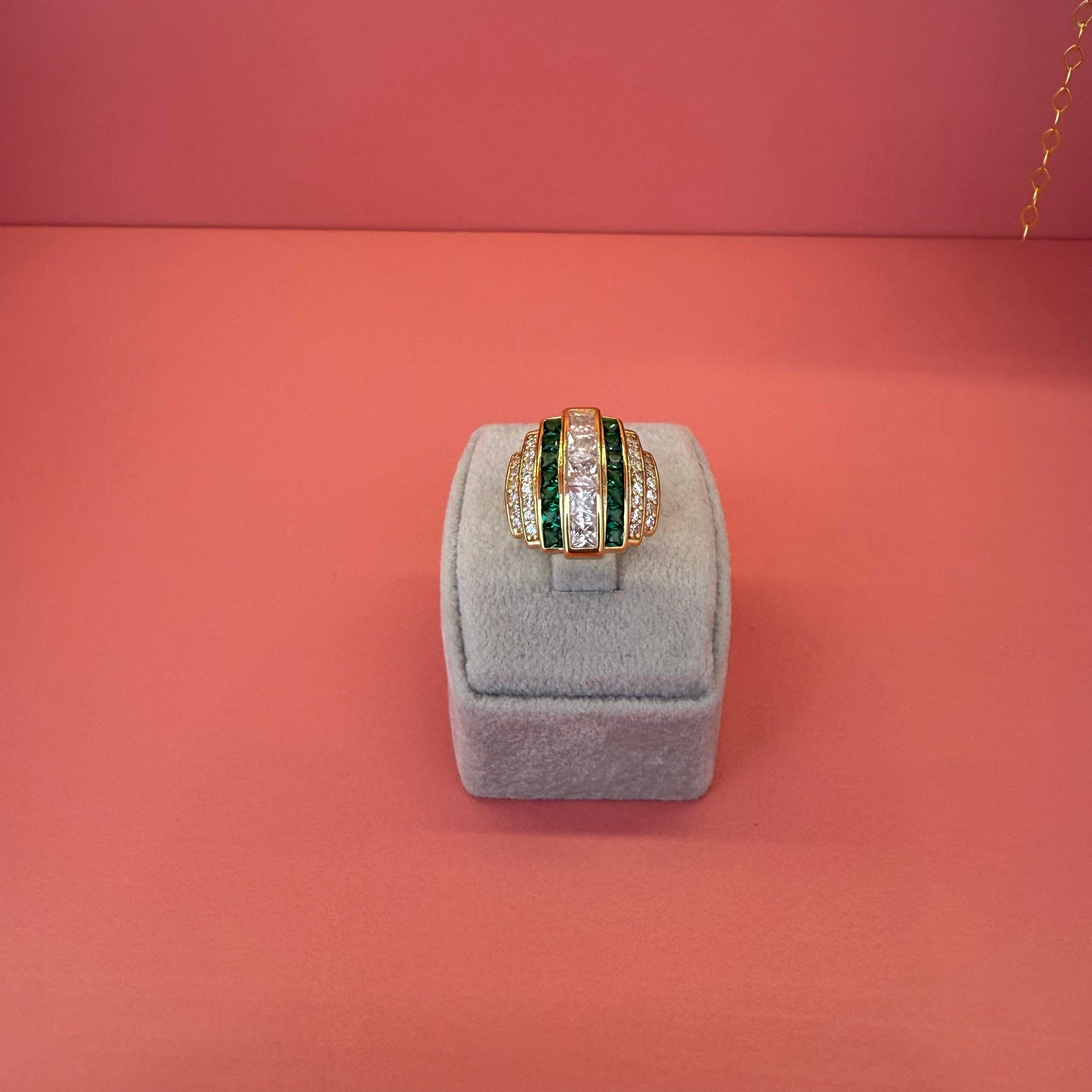 MIRANDA GREEN DIAMOND GOLD YÜZÜK