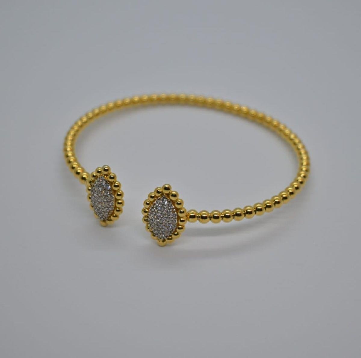 OVAL TAŞLI GOLD  KELEPÇE
