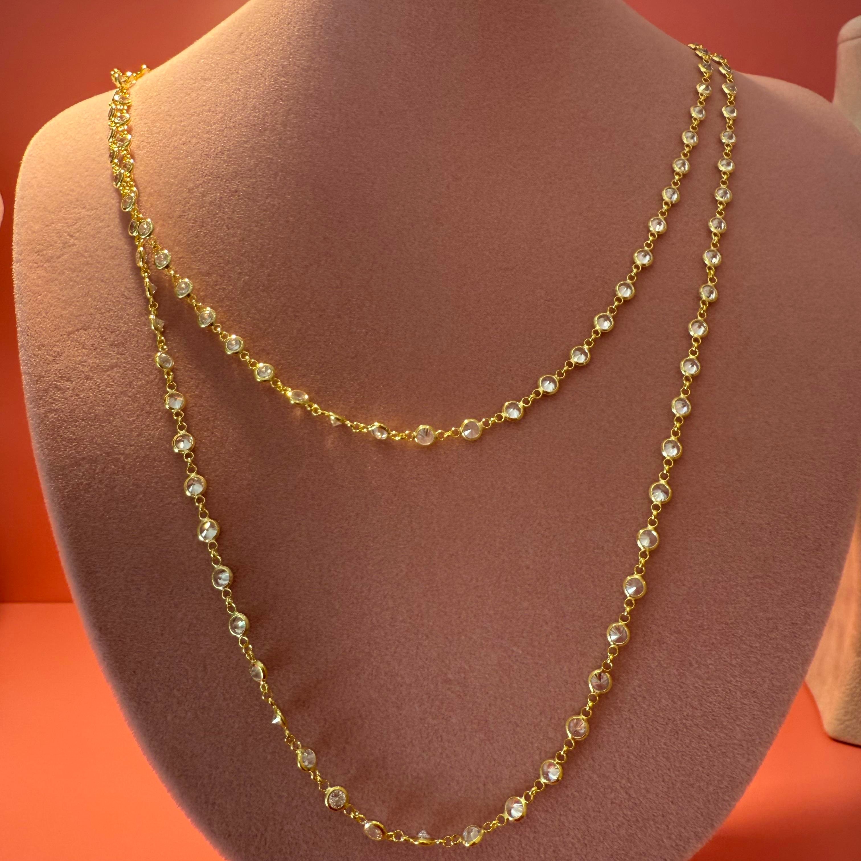 SIRALI TAŞLI GOLD KOLYE