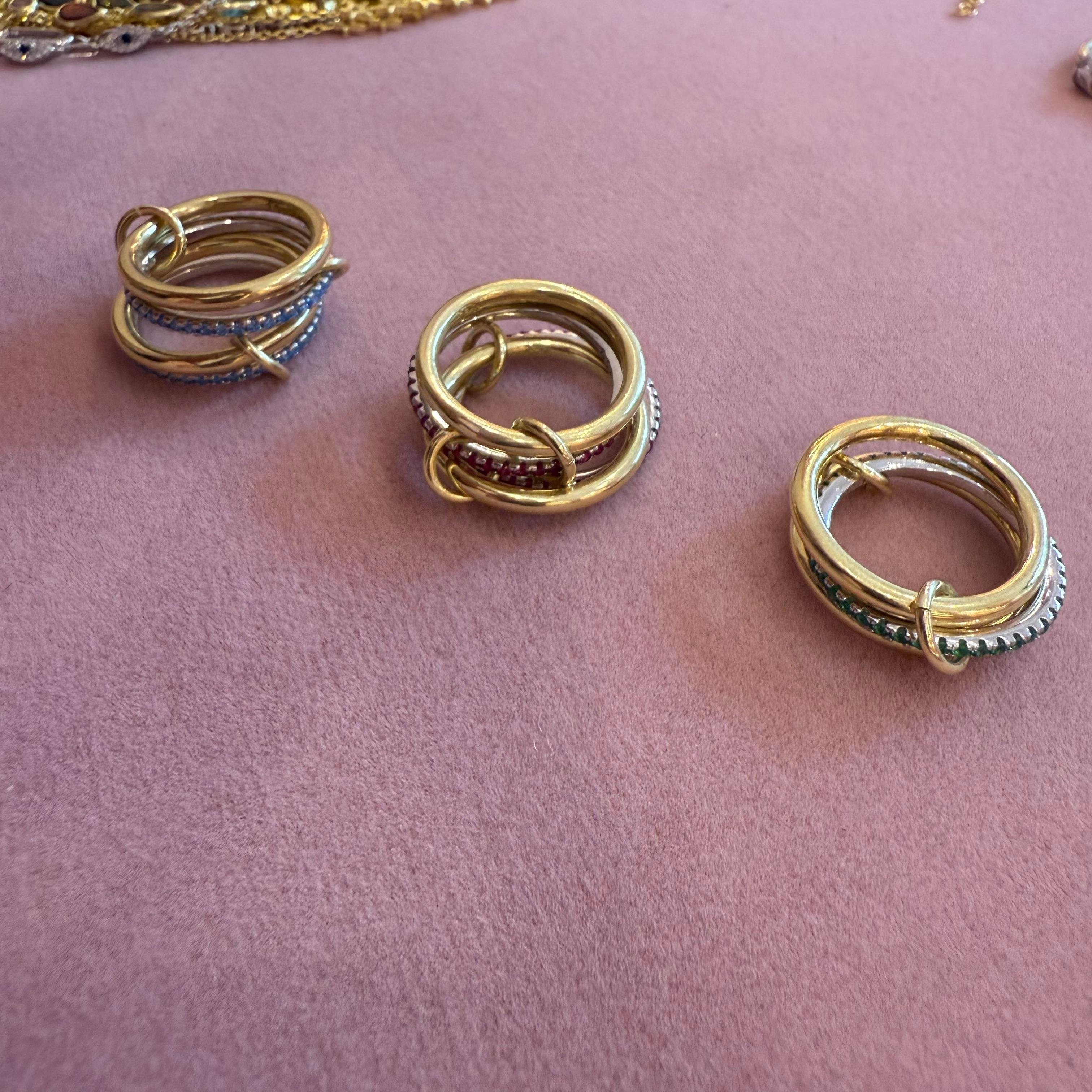 VENICE BLUE DÖRTLÜ GOLD YÜZÜK