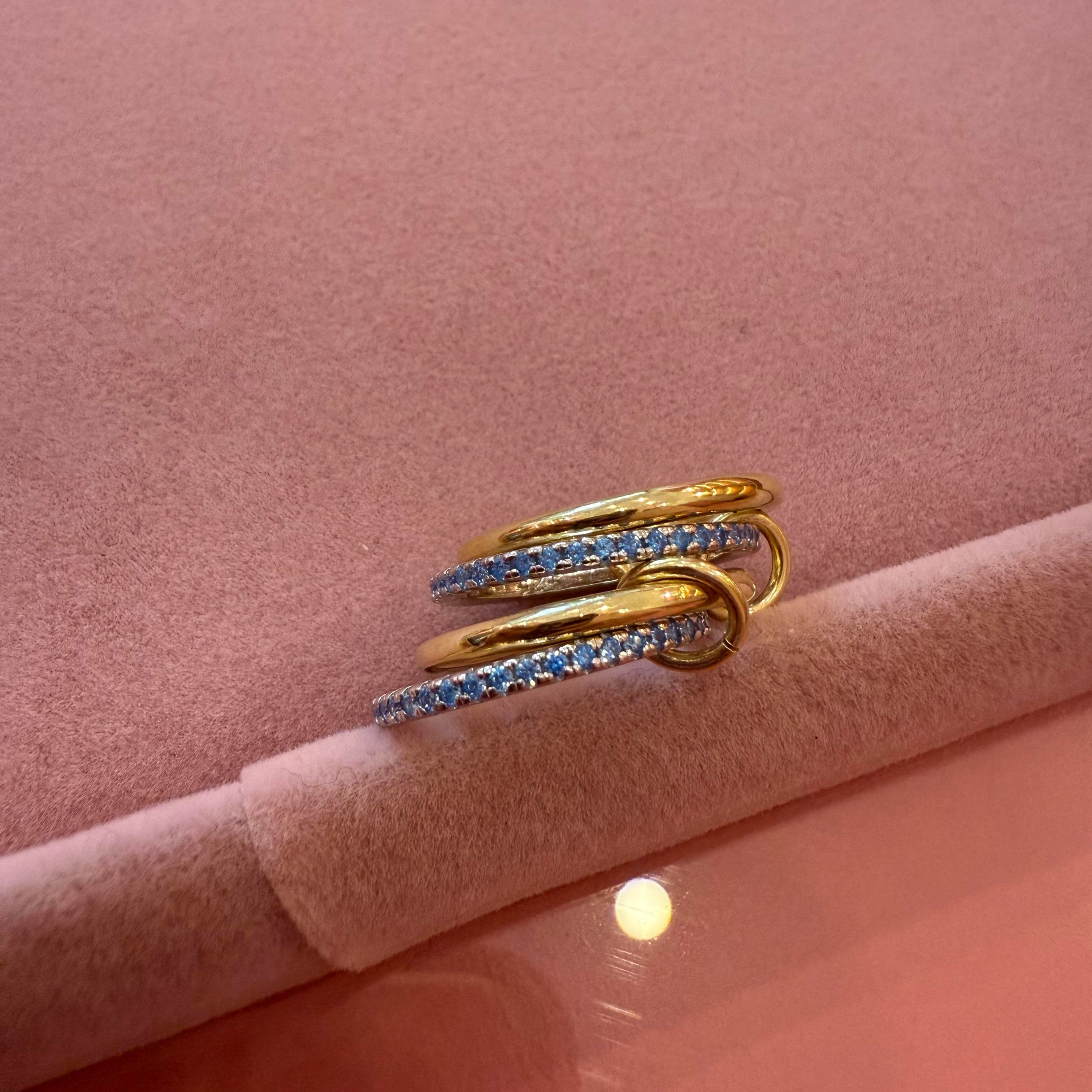 VENICE BLUE DÖRTLÜ GOLD YÜZÜK
