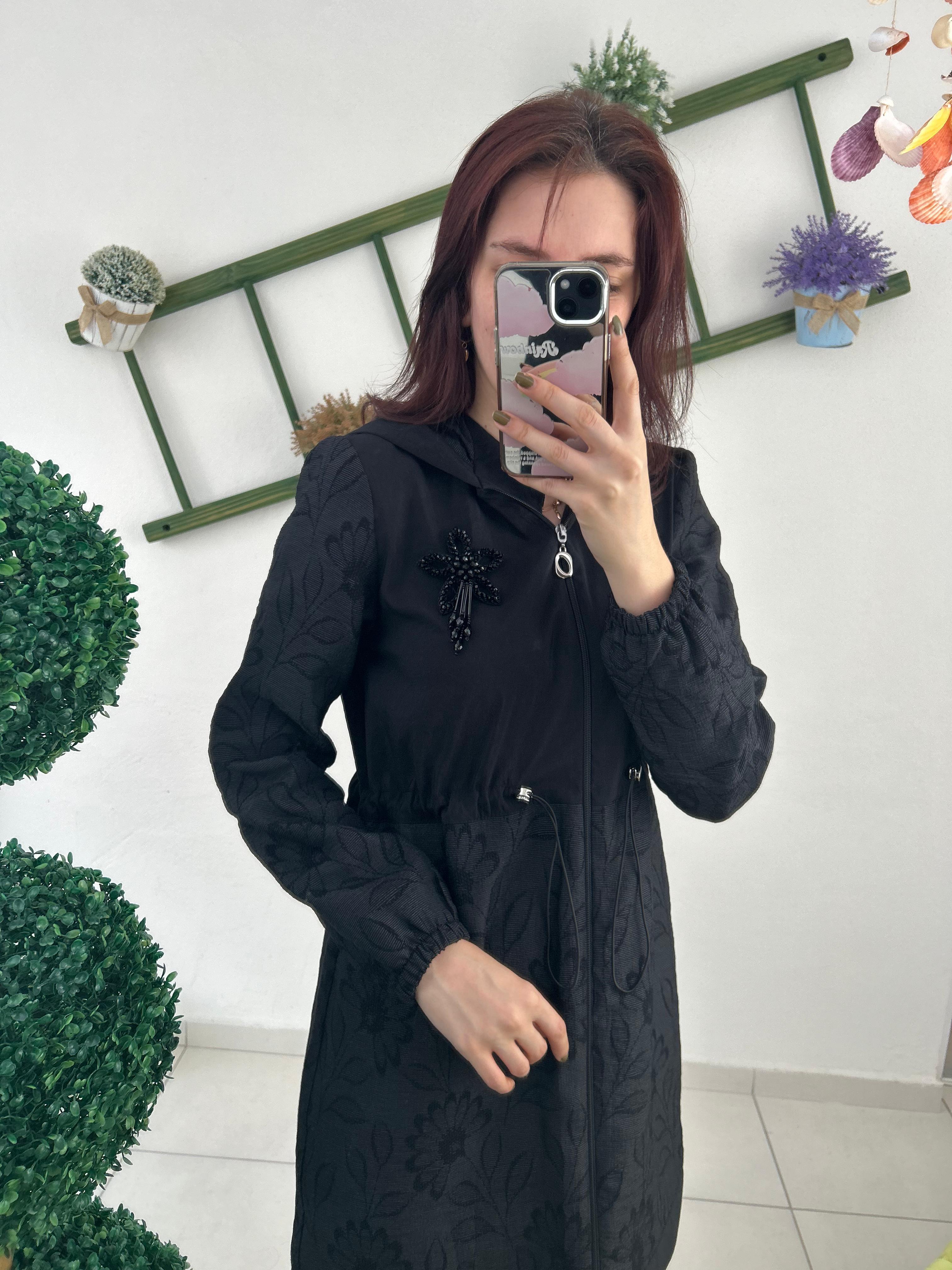 SELİNADA QUPRA CEKET 1030/SIYAH/38 BEDEN