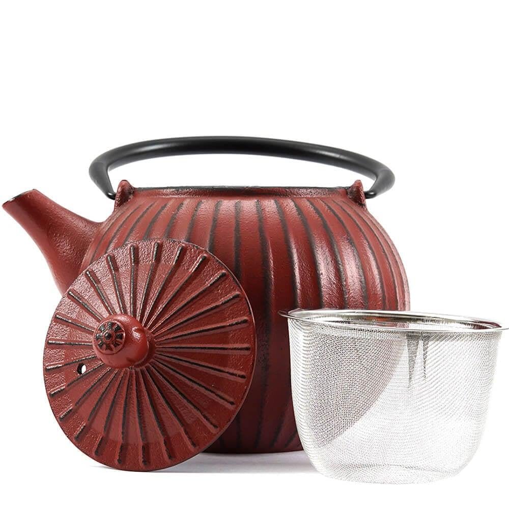 BA3083 Cast Iron Teapot Red 1200 ml