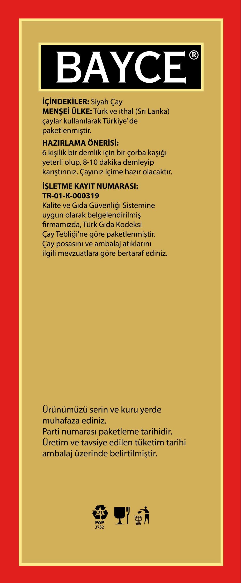 Bayce Has Harman 500 Gr (Türk ve Seylan Çayı Karışımı)