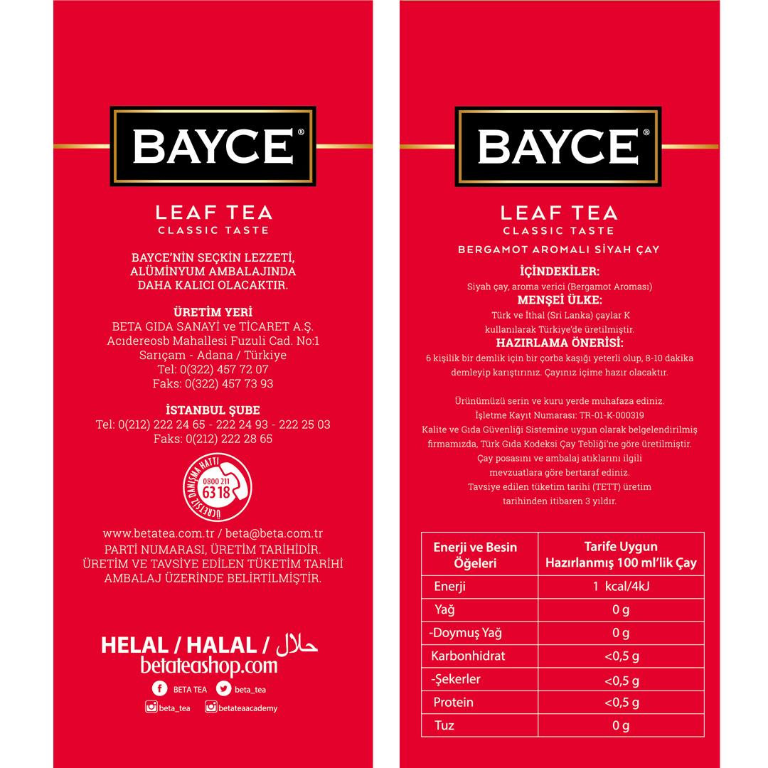 Bayce Leaf Tea Classic Taste 500 GR (Earl Grey - Bergamot - Tomurcuk Çayı)