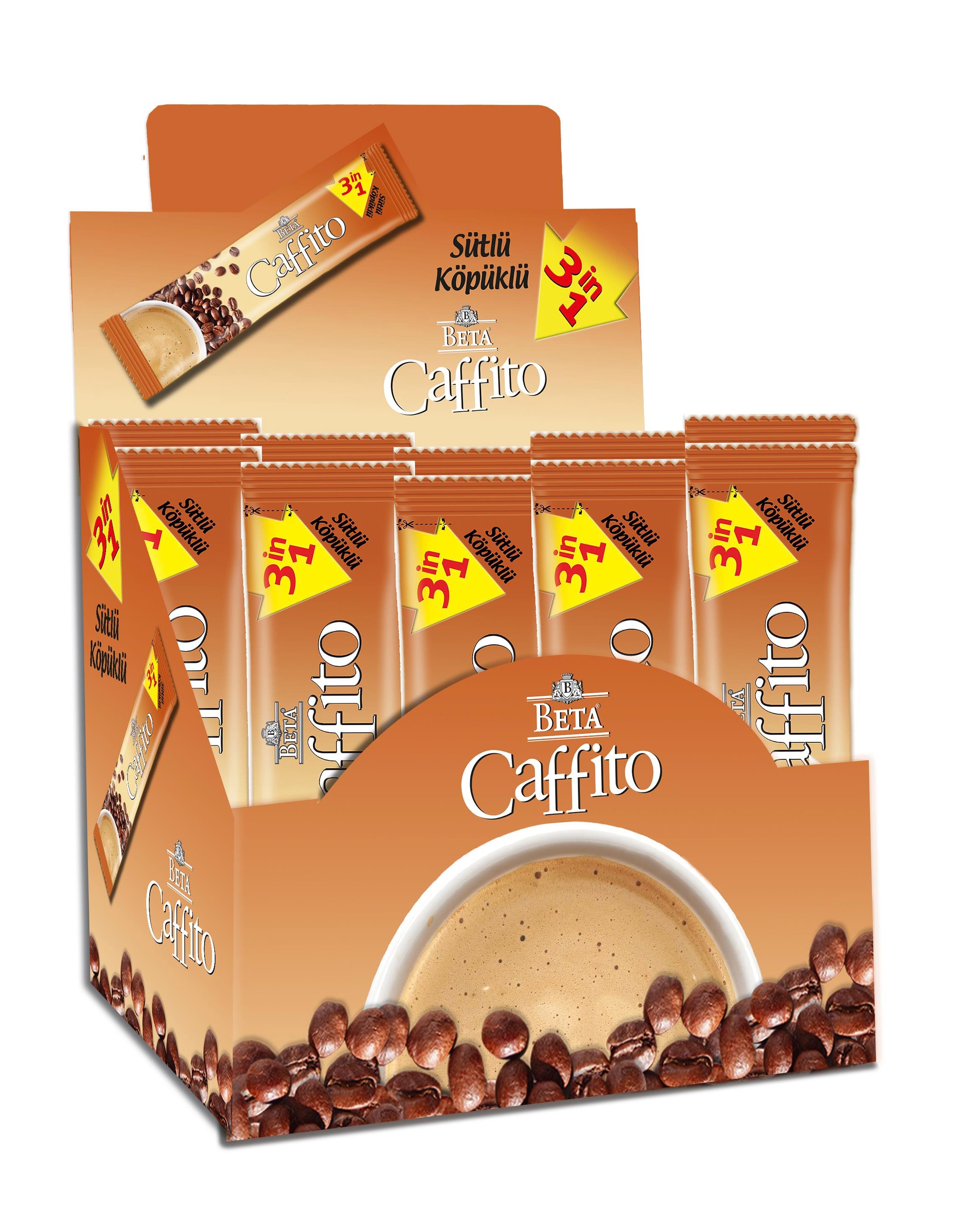 Beta Caffıto 3 In 1 Hazır Kahve Bol Sütlü ve Köpüklü Kutulu 40*18 Gr