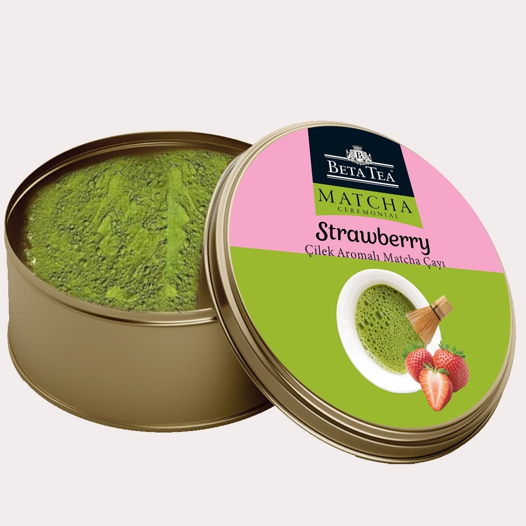 Beta Ceremonial Çilek Aromalı Matcha Yeşil Çay 25 g - Metal Ambalaj 
