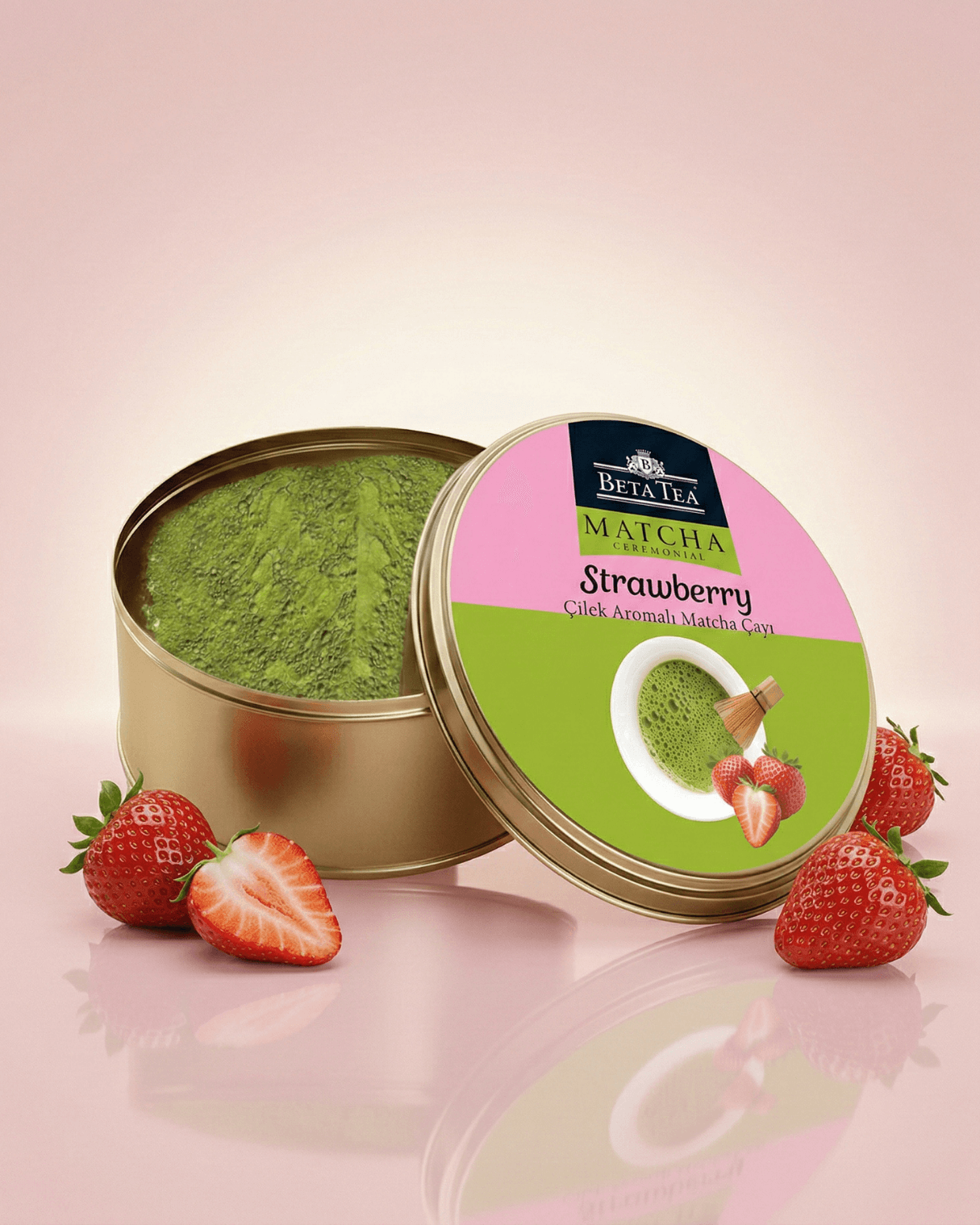 Beta Ceremonial Çilek Aromalı Matcha Yeşil Çay 25 g - Metal Ambalaj 