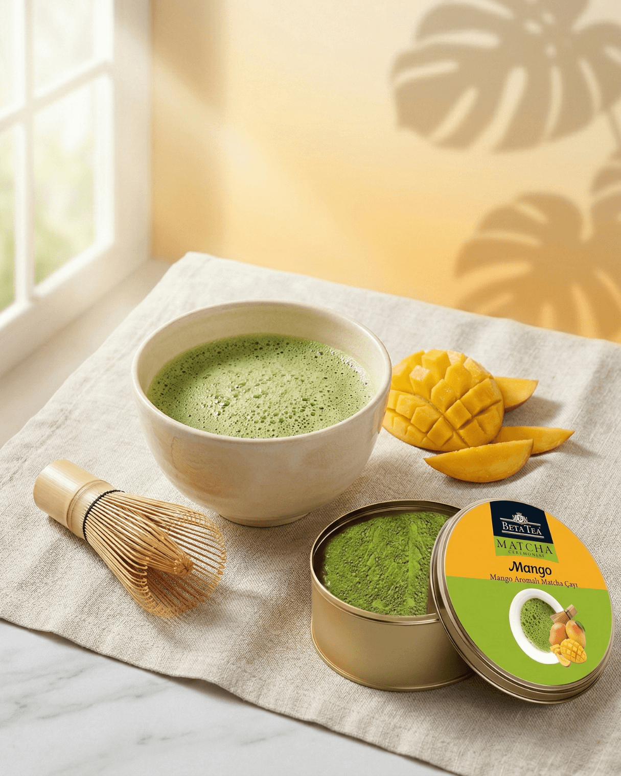 Beta Ceremonial Mango Aromalı Matcha Yeşil Çay 25 g - Metal Ambalaj 