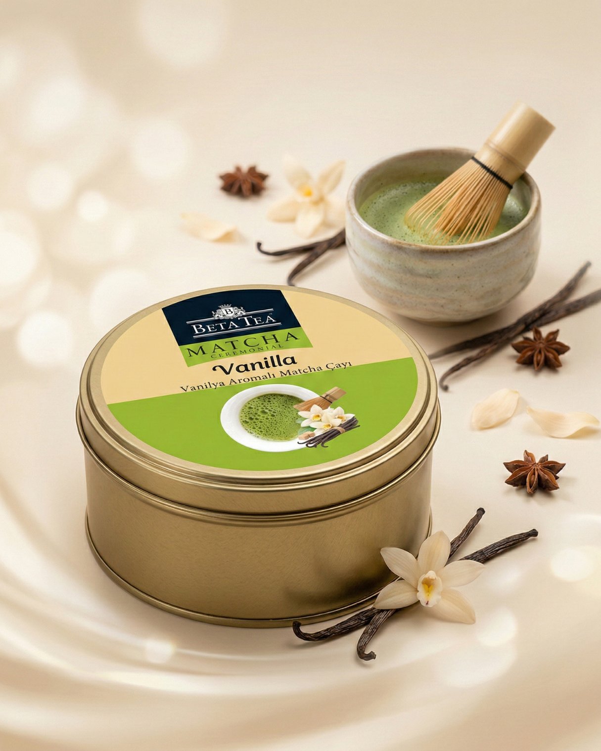Beta Ceremonial Vanilya Aromalı Matcha Yeşil Çay 25 g - Metal Ambalaj 