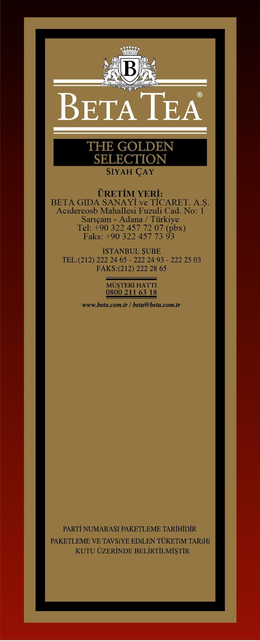 Beta Golden Selection 500 GR (Seylan Çayı - Ceylon Tea)