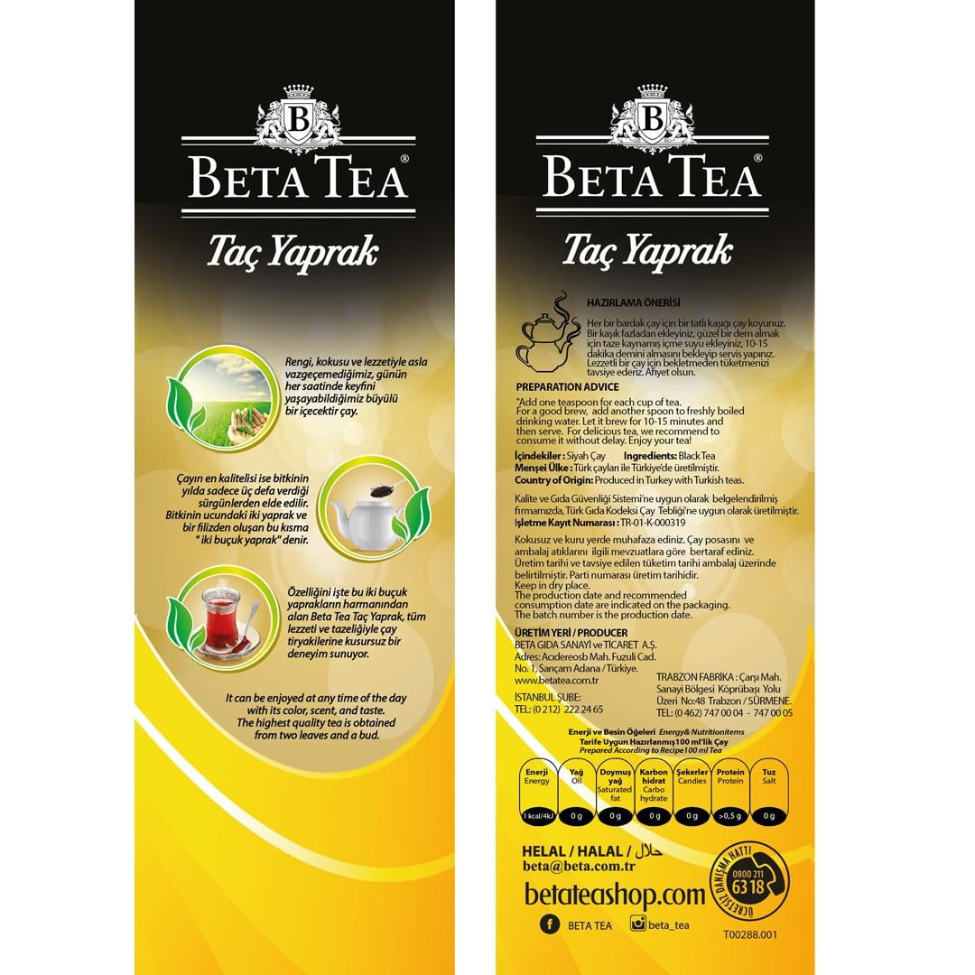 Beta Taç Yaprak Türk Çayı 1000 GR