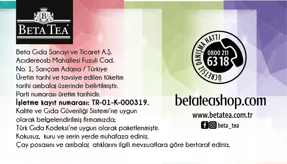 Beta Tea Wellness Refresh Müslin Piramit Oolong Çayı 2 gram (%100 Doğal Pamuk Dokuma)