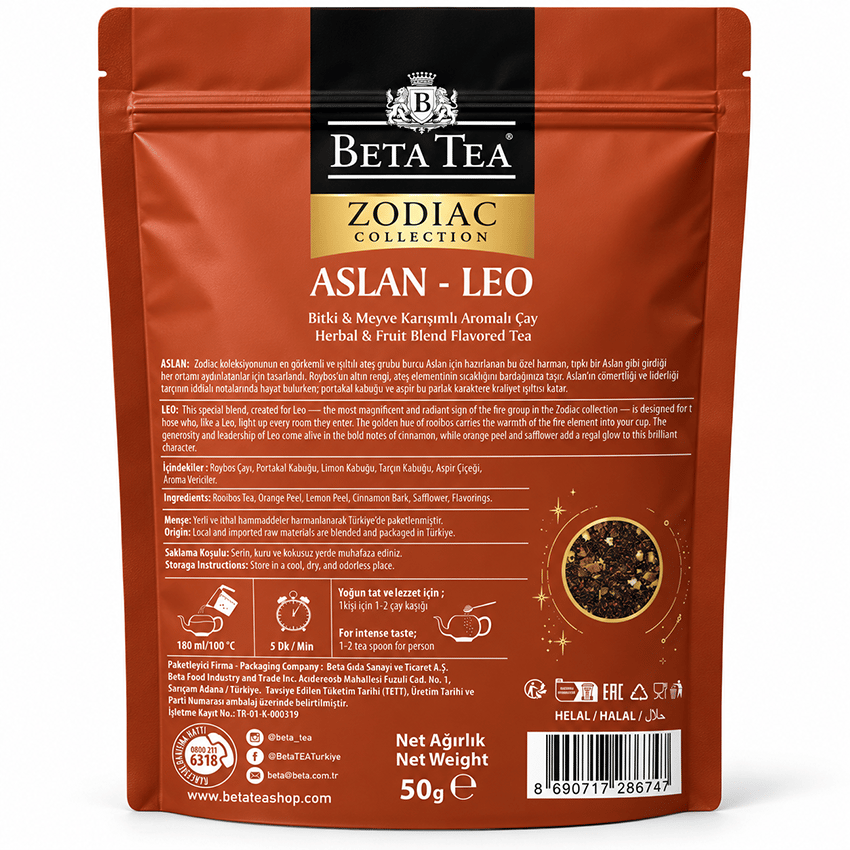 Beta Tea Zodiac Collection Aslan Burcu Çayı 50 g - Astroloji Çayları Serisi