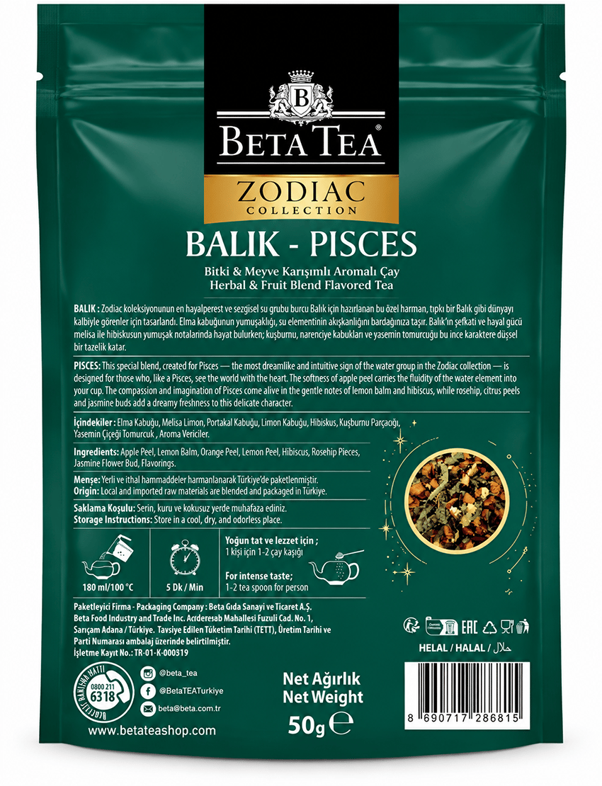 Beta Tea Zodiac Collection Balık Burcu Çayı 50 g - Astroloji Çayları Serisi