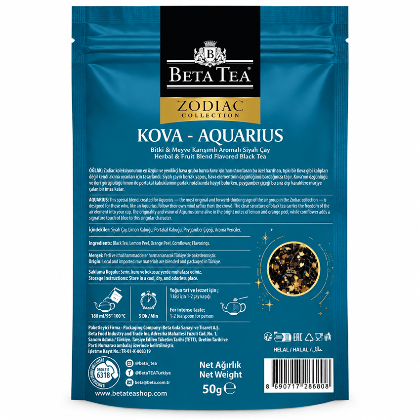 Beta Tea Zodiac Collection Kova Burcu Çayı 50 g - Astroloji Çayları Serisi