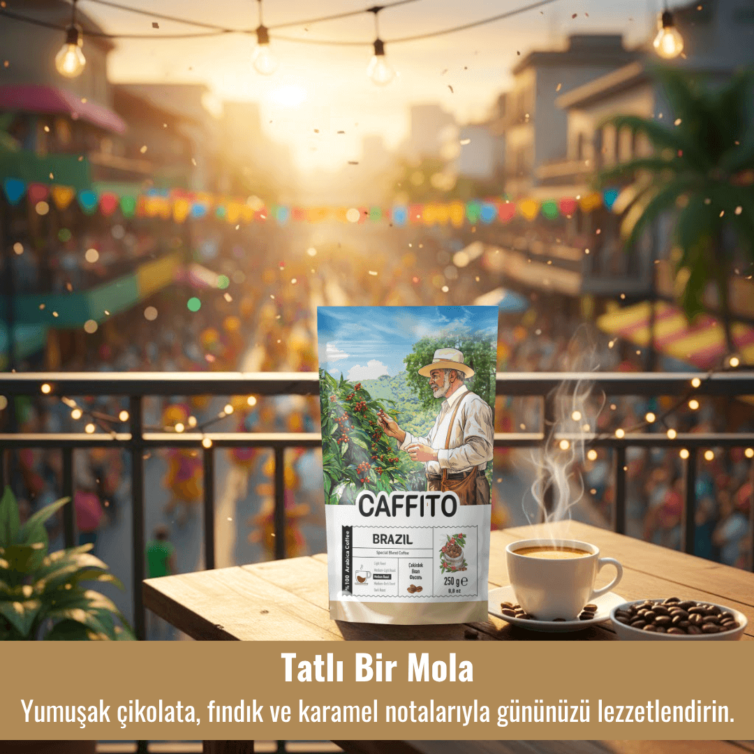 Caffito Brezilya Fine Cup Santos  - Yöresel Çekirdek Kahve 250 g