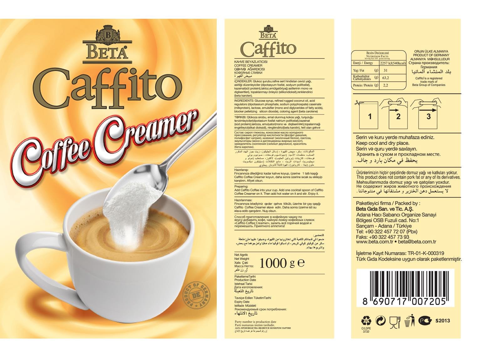 Caffito Kahve Kreması 1000 GR