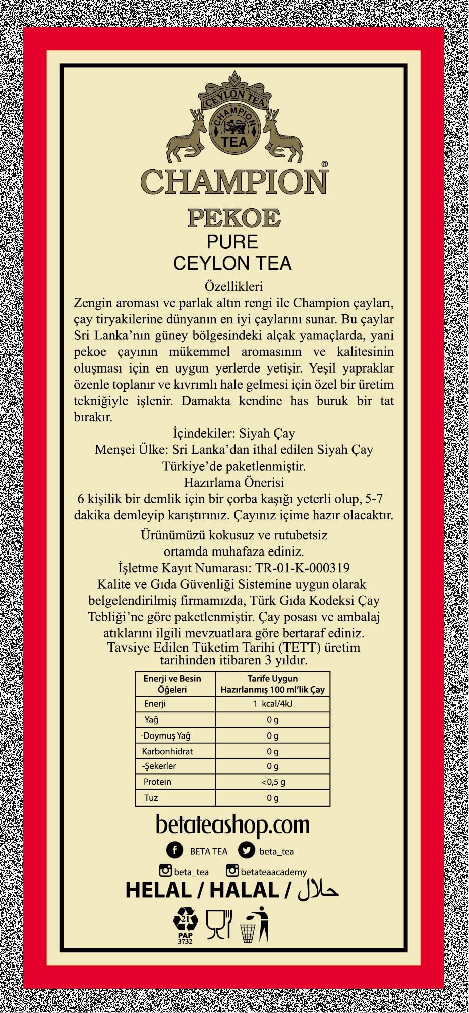Champion Pekoe 250 GR (Super Pekoe)