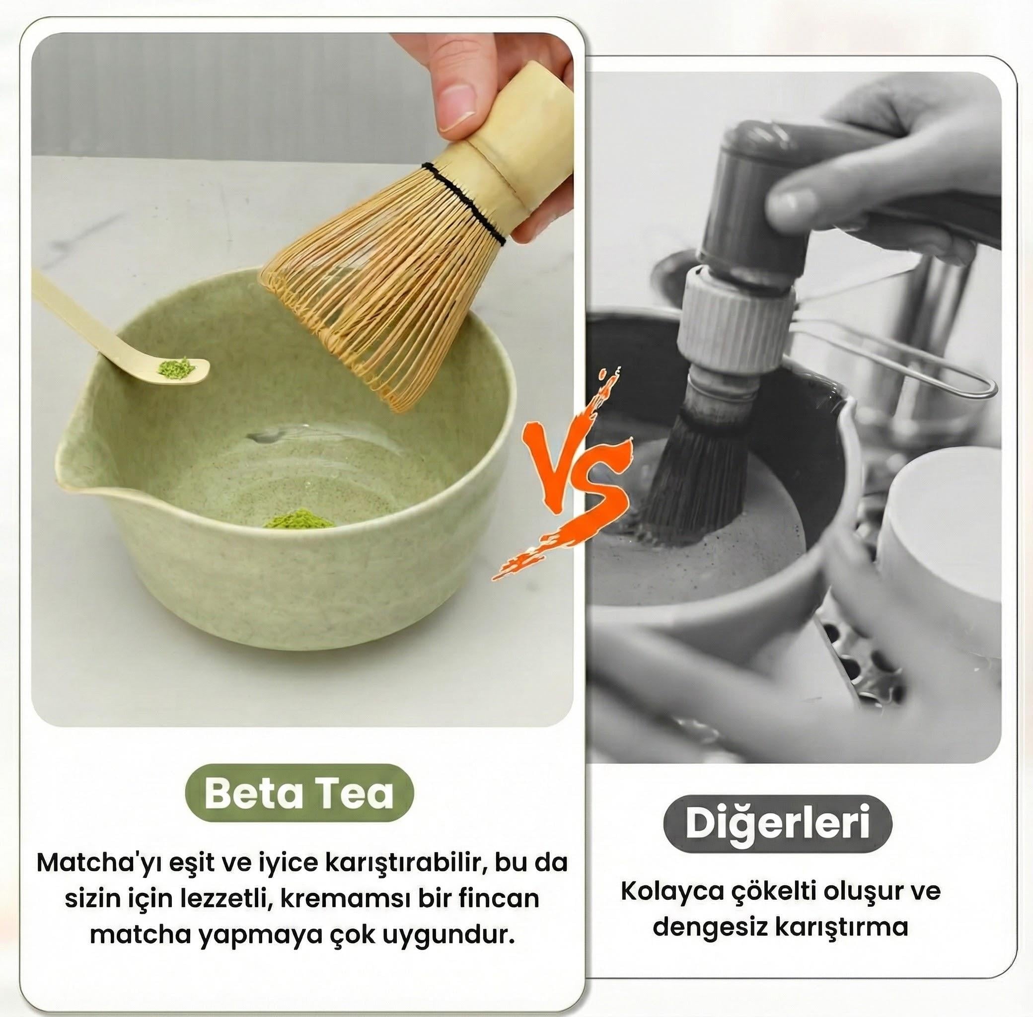 Geleneksel Japon Matcha Çay Seti 7 Parça - Full Set - Seramik Kase, Bambu Çırpıcı ve Fazlası