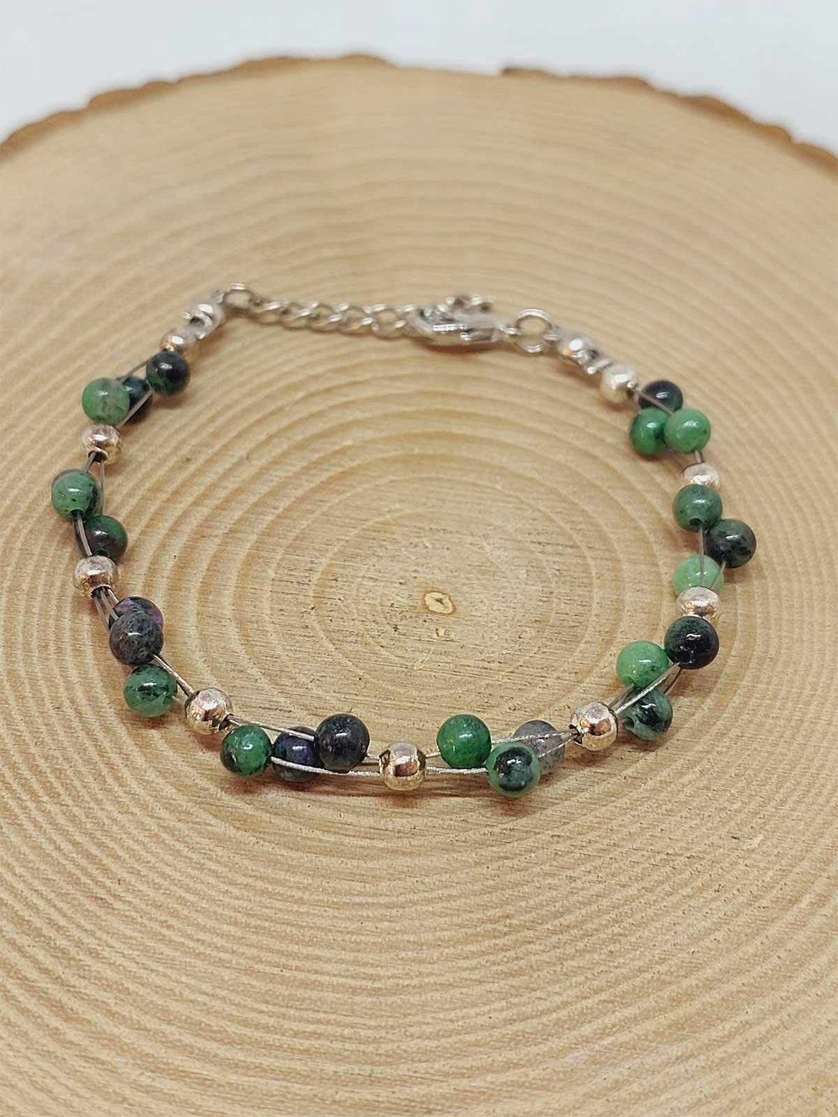 Anyolit (Rubizoit- Rubyzoisit) Taşı Bileklik 4mm (39334)