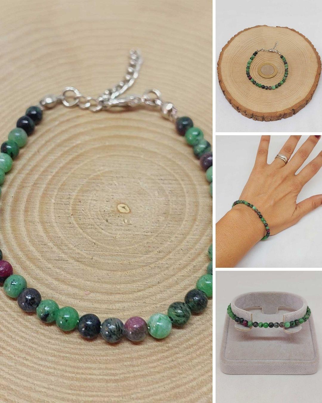 Anyolit (Rubizoit- Rubyzoisit) Taşı Bileklik 4mm (45208)