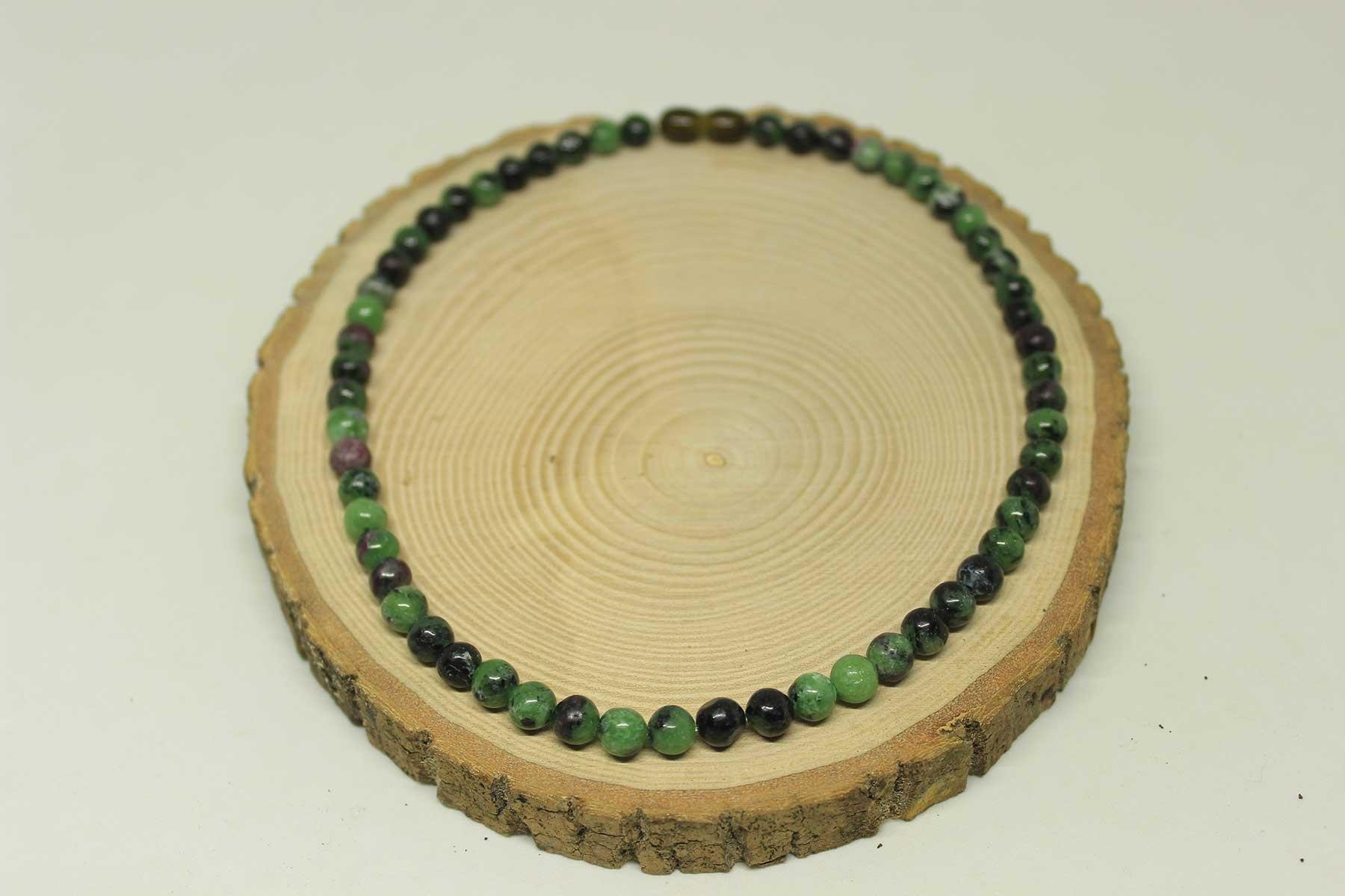 Anyolit (Rubizoit – Rubyzoisit) Taşı Kolye 6mm (Klipsli)