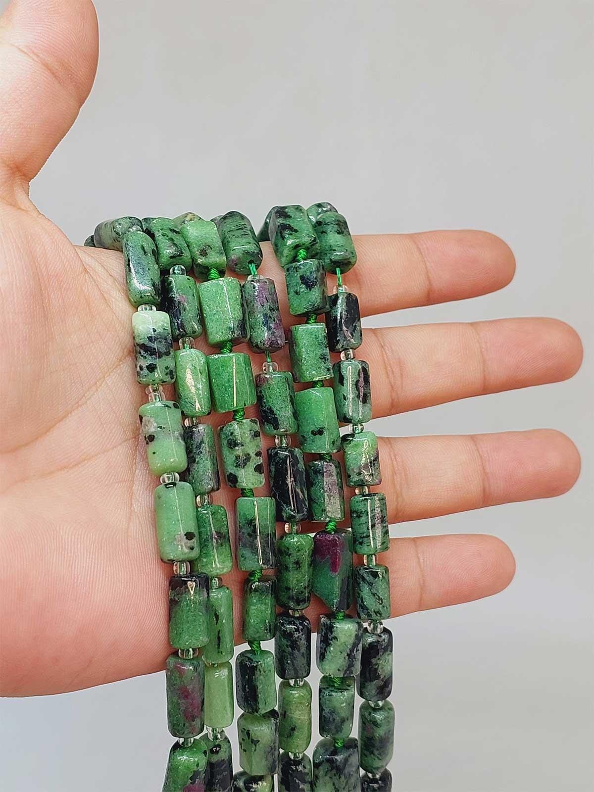 Anyolit(Rubizoit- Rubyzoisit) Taşı 6.5x13mm Dizi (49928)