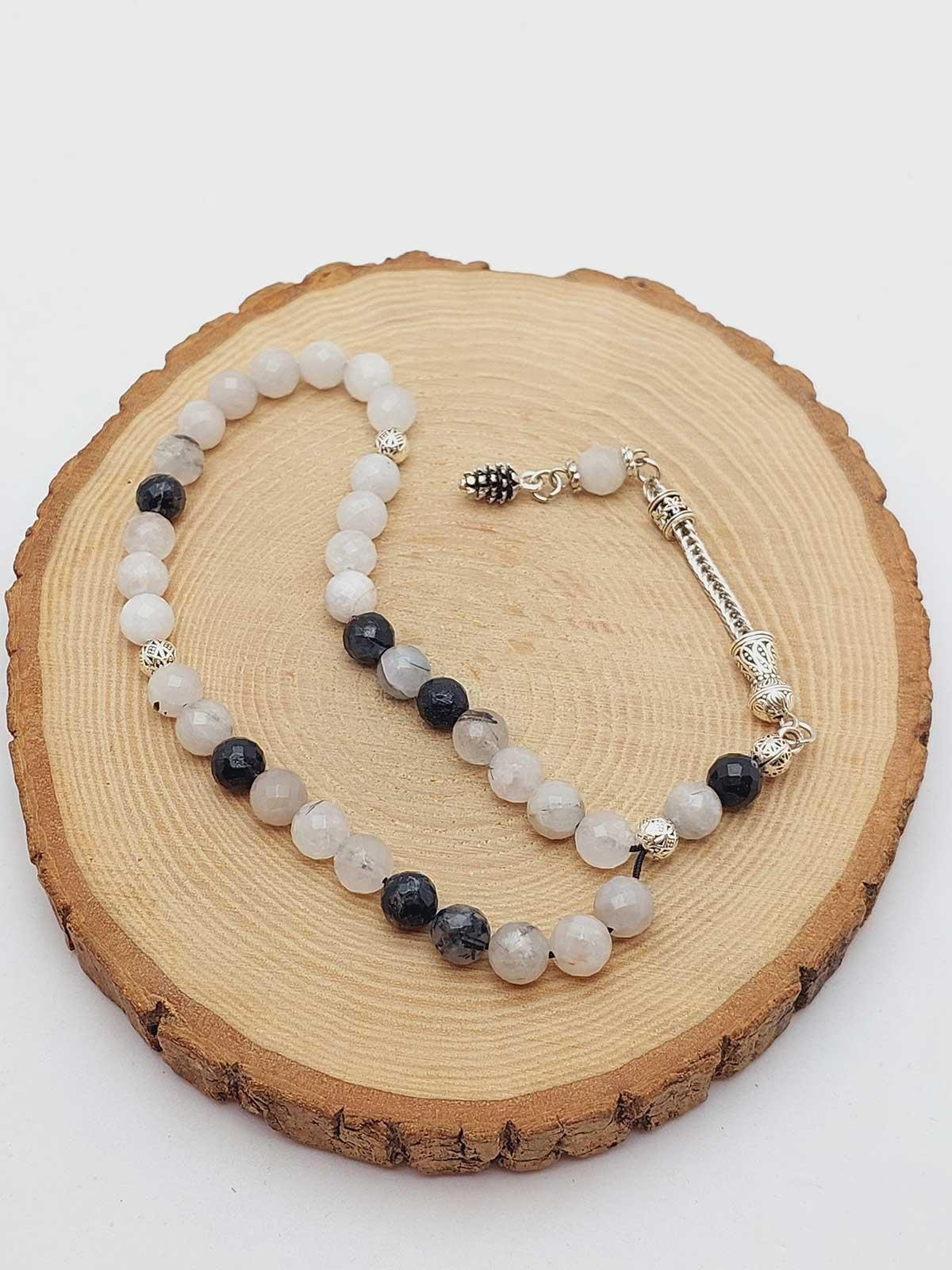 Beril (Rutil Kuvars) Taşı Üst Segment Faset Kesim 33lük Tesbih 8mm (36515)