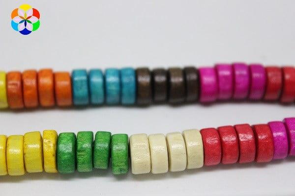 Çeyrek Dizi (9cm uzunluğundadır!) Ahşap Çeyrek Dizi Rondela Gökkuşağı