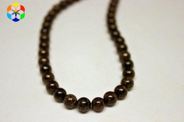Çeyrek Dizi (9cm uzunluğundadır!) Bronzit Taşı Çeyrek Dizi 8mm