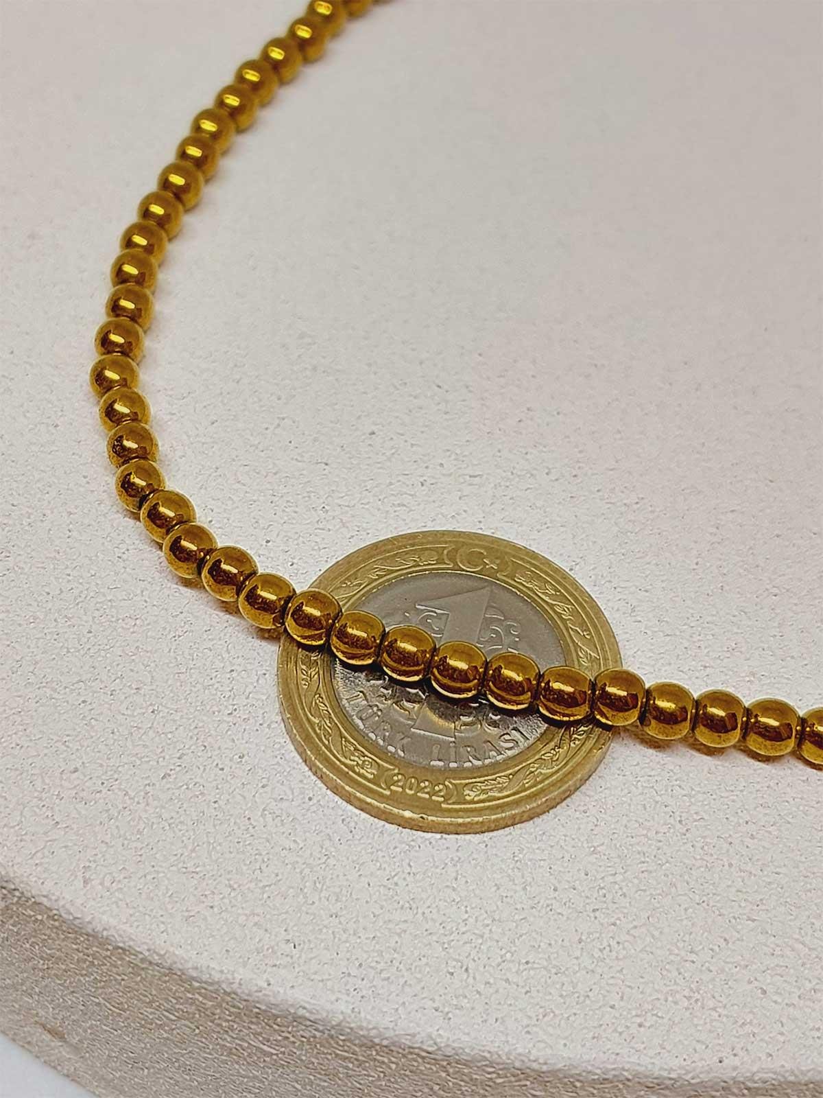 Çeyrek Dizi (9cm uzunluğundadır!) Hematit Taşı 3.5*4mm Çeyrek Dizi (52332)