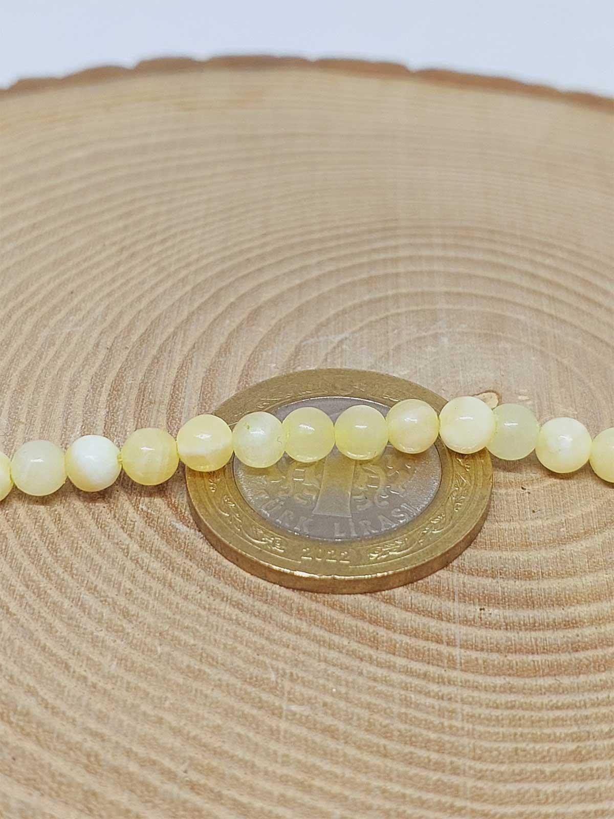 Çeyrek Dizi (9cm uzunluğundadır!) Kalsit Taşı Çeyrek Dizi 4mm (51318)