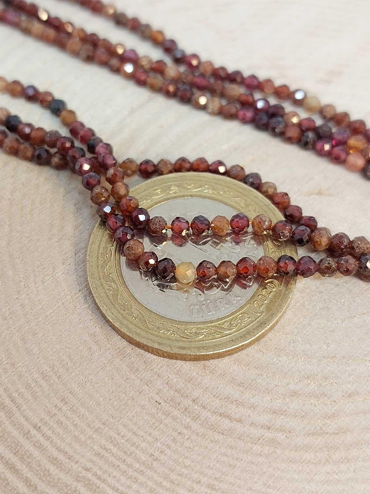 Çeyrek Dizi (9cm uzunluğundadır!) Lal (Garnet - Granat ) Taşı Çeyrek Dizi 2mm (41260)
