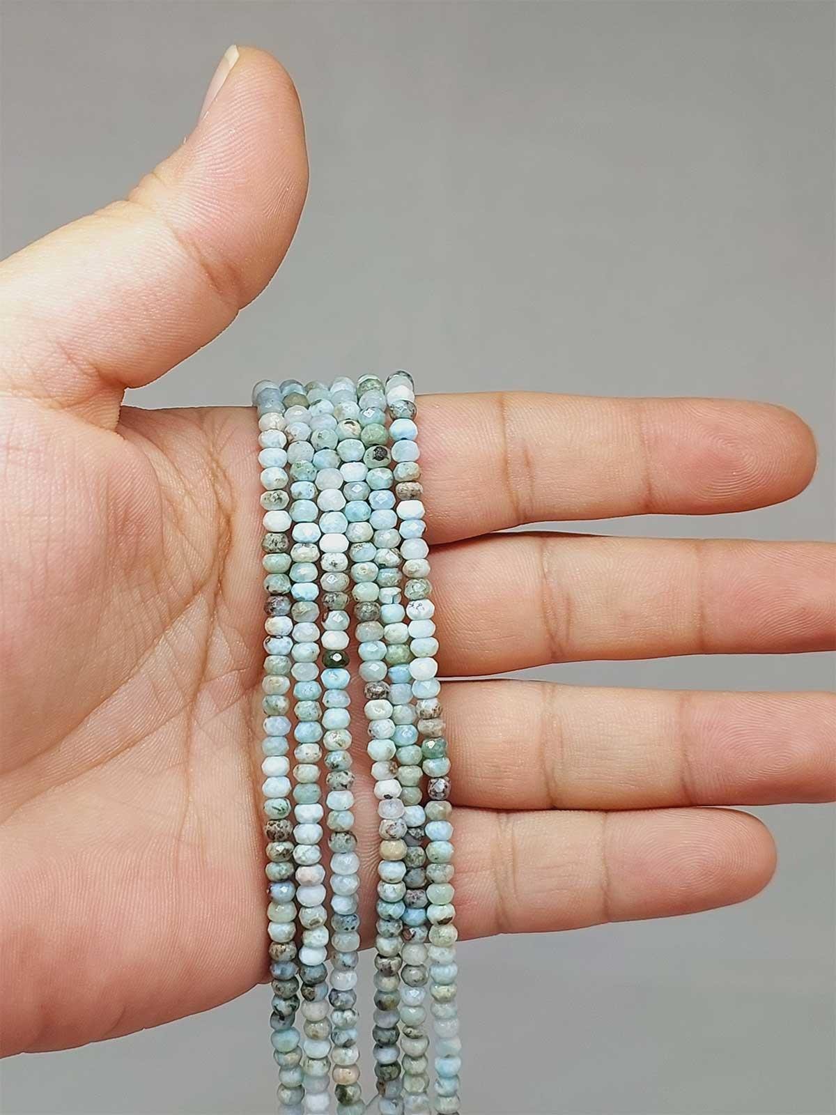 Çeyrek Dizi (9cm uzunluğundadır!) Larimar Taşı Çeyrek Dizi 2.5*3.5mm (51218)